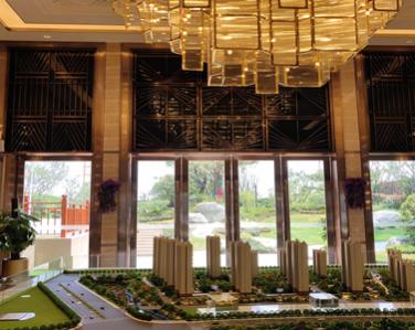 許昌售樓部紅古銅不銹鋼屏風(fēng)背景墻