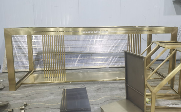 大型長方形鈦金不銹鋼桌子